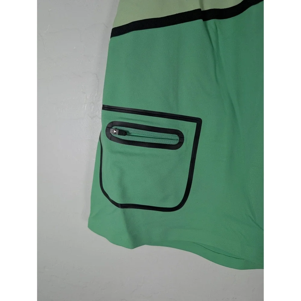 Title Nine Skort Womens Large Green Colorblock Athletic Activewear Pockets Lined